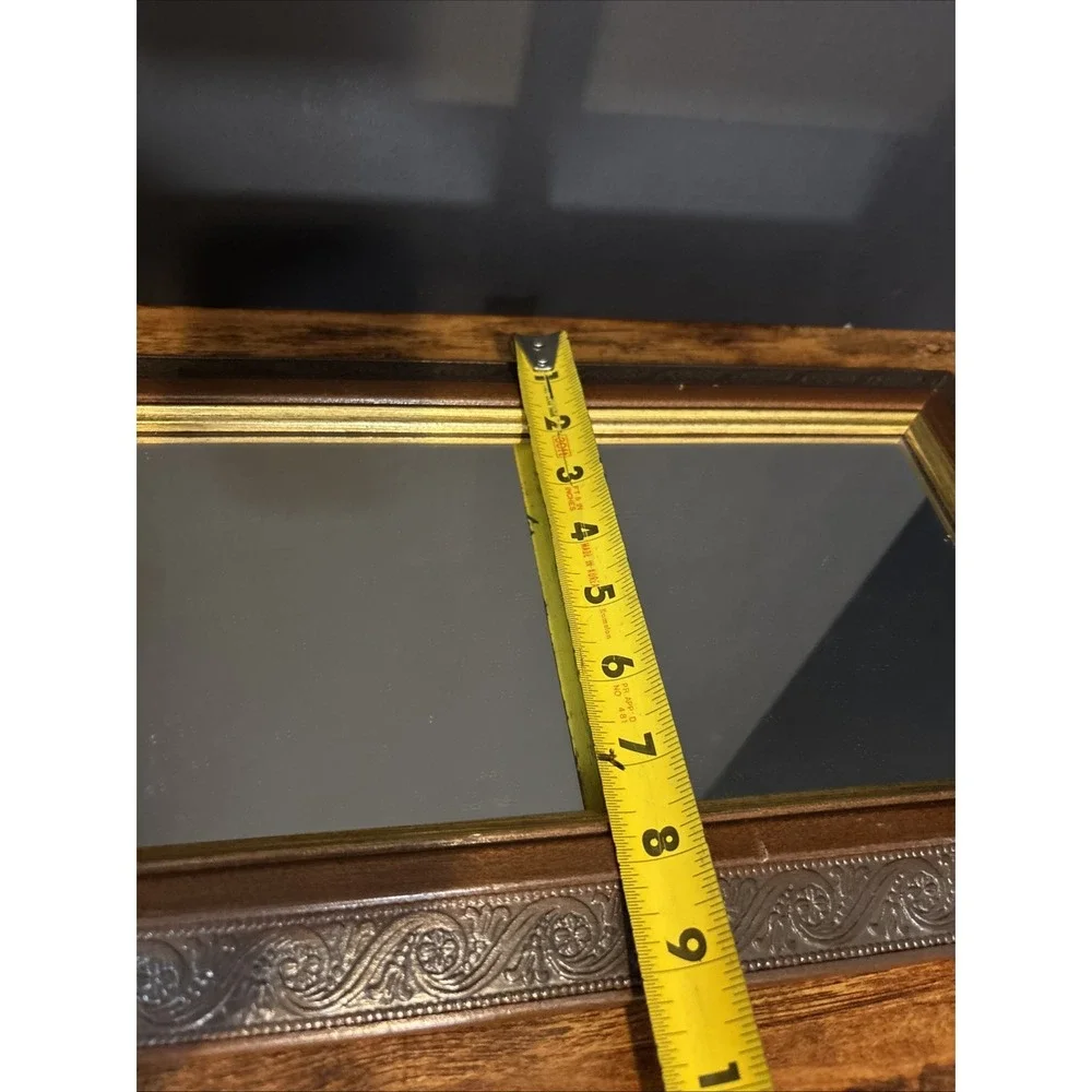 VTG Mirror 9x15 Wood Embossed Gold Trim Home Interiors & Gifts